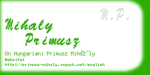 mihaly primusz business card